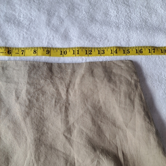 Zara 100% Linen Mini Skirt Nude Chain  Decor Side Zipper Back L - Picture 6 of 11